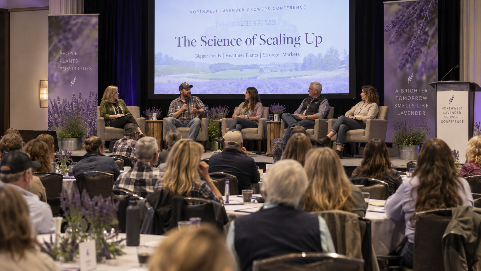USLC growers panel discussing scaling up a lavender operation